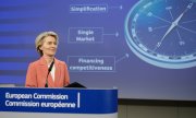 EU Commission President von der Leyen at the presentation on Wednesday. (© picture-alliance/dpa/Thierry Monasse)