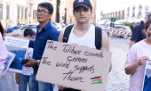 Protests in Rome against human rights abuses by the Taliban. (© picture alliance / ZUMAPRESS.com / Matteo Nardone)