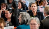 Prime Minister Mette Frederiksen apologised on behalf of Denmark for the IUD scandal at a gathering in Greenland's capital Nuuk on 24 September 2025. (© picture alliance / Ritzau Scanpix / Mads Claus Rasmussen)