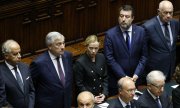 In addition to Meloni, Interior Minister Matteo Piantedosi (far left) and Justice Minister Carlo Nordio (far right) are also under investigation. (© picture alliance / AA / Riccardo De Luca)