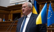 Der neue Außenminister Sybiha am Donnerstag, 5. September, im ukrainischen Parlament. (© picture alliance / ASSOCIATED PRESS / Andrii Nesterenko)