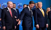 The key players at the Nato summit: host Recep Tayyip Erdoğan, Nato Secretary-General Mark Rutte and US President Donald Trump. (© picture-alliance / Lehtikuva / Emmi Korhonen)
