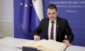 Czech Foreign Minister Petr Macinka during a visit to Zagreb on 23 July. (© picture alliance / PIXSELL / Josip Mikacic)