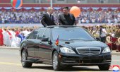 Poutine et Kim à Pyongyang. Les deux autocrates s'étaient déjà rencontrés à Vostochny, en Extrême-Orient russe, en septembre 2023. (© picture alliance / ASSOCIATED PRESS / Uncredited)