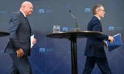 ÖVP leader Christian Stocker (left) and FPÖ leader Herbert Kickl broke off the talks. (© picture alliance / HELMUT FOHRINGER / APA / picturedesk.com)