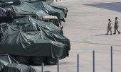 US military equipment at a base north of Seoul. (© picture alliance / YONHAPNEWS AGENCY / Yonhap)