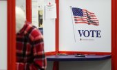 A polling booth in Norwood, Ohio – voting is already underway here.