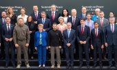 Gruppenbild der Bürgenstock-Konferenz (Ausschnitt). China nahm nicht teil, Aggressor Russland war nicht eingeladen worden. (© picture-alliance/abaca)