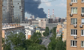 Moscow burning after Ukrainian drone strikes. (© picture alliance/dpa / André Ballin)