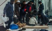 Des demandeurs d'asile sans-abri à Bruxelles, en mars 2023.  (© picture alliance / EPA / STEPHANIE LECOCQ)